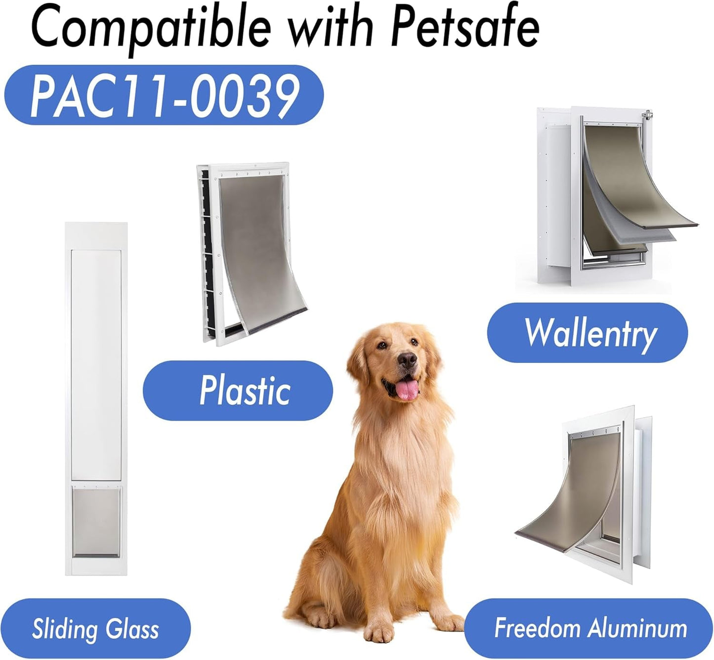2PACK Dog Door Replacement Flaps - Fits Petsafe Dog Door PAC11 - 11039 Measures 10 - LazyComfort