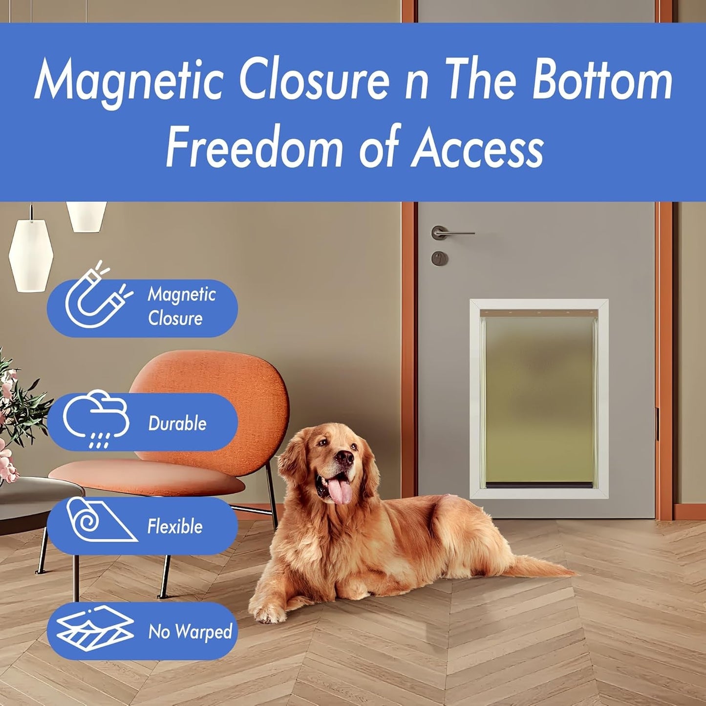 2PACK Dog Door Replacement Flaps - Fits Petsafe Dog Door PAC11 - 11039 Measures 10 - LazyComfort