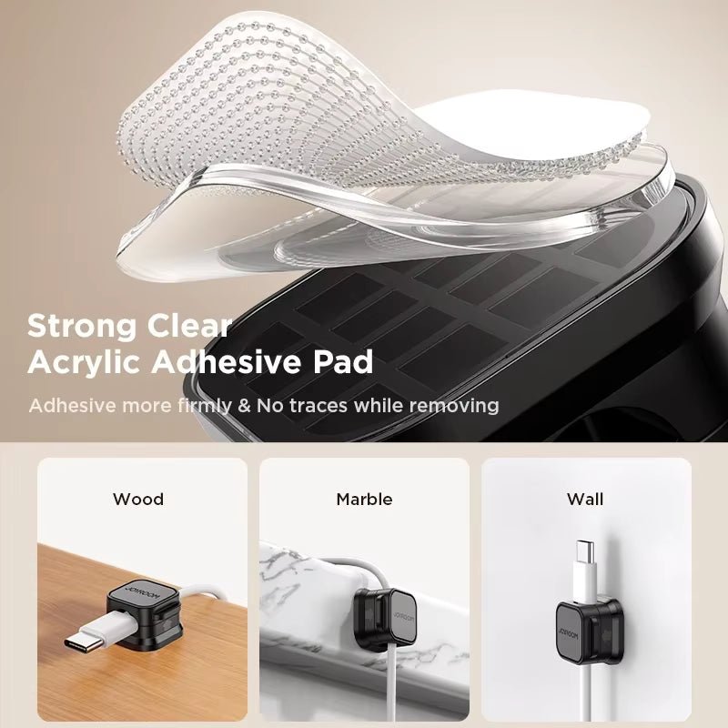 3/6PCS Magnetic Cable Clips Adjustable Cable Cord Organizer under Desk Cable Management Wire Keeper Desktop Cable Holder - LazyComfort