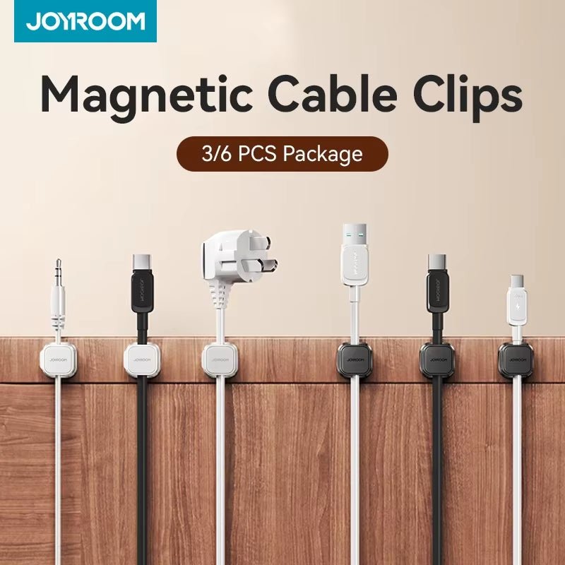 3/6PCS Magnetic Cable Clips Adjustable Cable Cord Organizer under Desk Cable Management Wire Keeper Desktop Cable Holder - LazyComfort