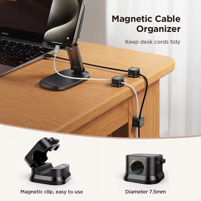 3/6PCS Magnetic Cable Clips Adjustable Cable Cord Organizer under Desk Cable Management Wire Keeper Desktop Cable Holder - LazyComfort