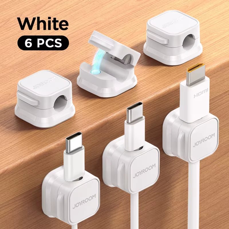 3/6PCS Magnetic Cable Clips Adjustable Cable Cord Organizer under Desk Cable Management Wire Keeper Desktop Cable Holder - LazyComfort