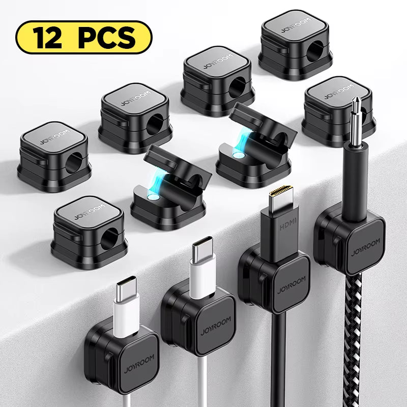 3/6PCS Magnetic Cable Clips Adjustable Cable Cord Organizer under Desk Cable Management Wire Keeper Desktop Cable Holder - LazyComfort