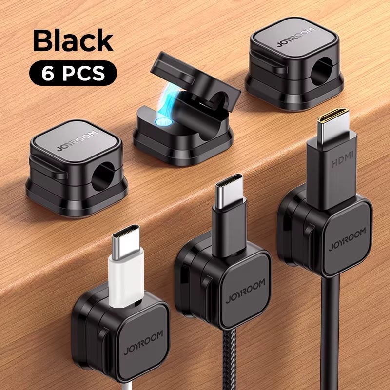 3/6PCS Magnetic Cable Clips Adjustable Cable Cord Organizer under Desk Cable Management Wire Keeper Desktop Cable Holder - LazyComfort