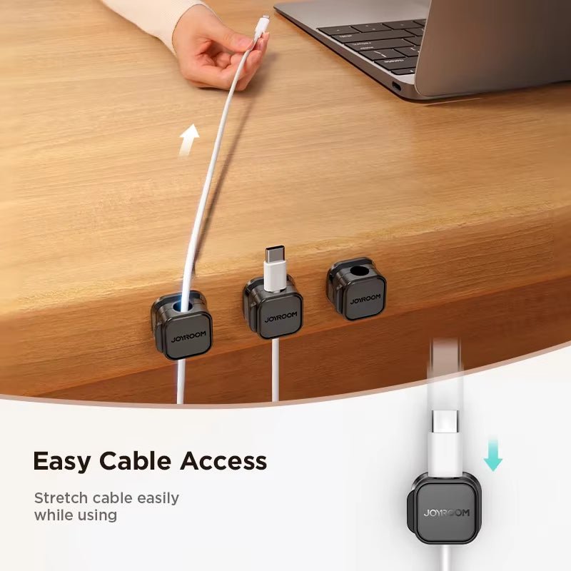 3/6PCS Magnetic Cable Clips Adjustable Cable Cord Organizer under Desk Cable Management Wire Keeper Desktop Cable Holder - LazyComfort