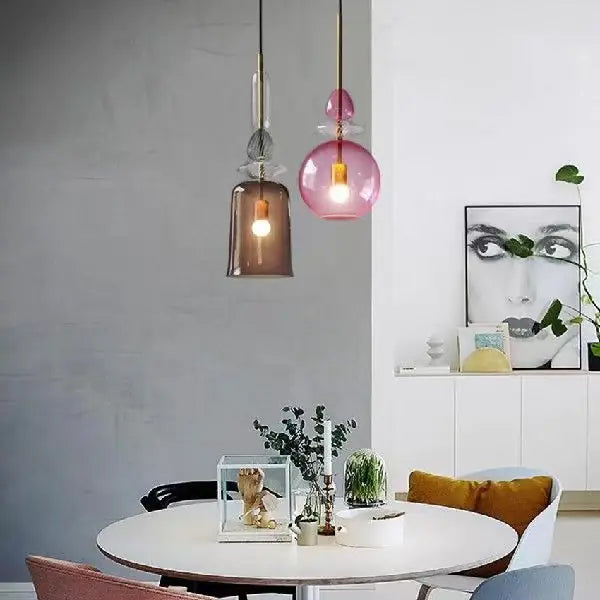 Scandinavian Colorful Glass Pendant Light