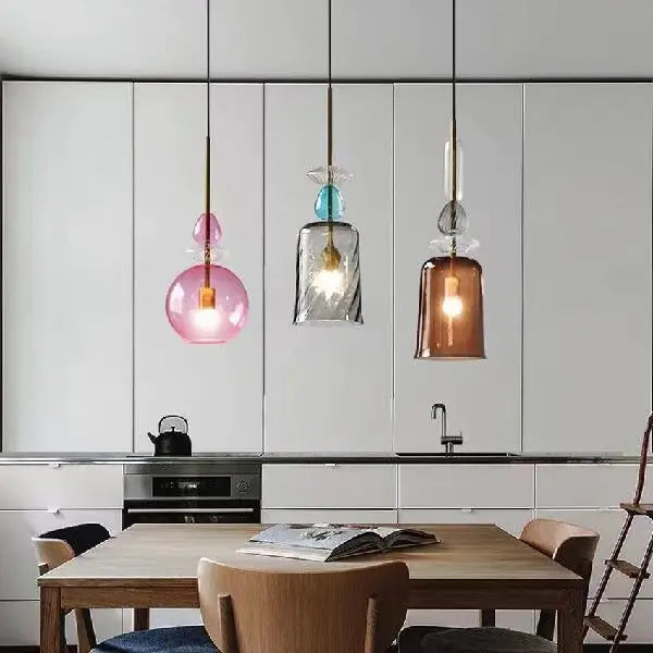 Scandinavian Colorful Glass Pendant Light