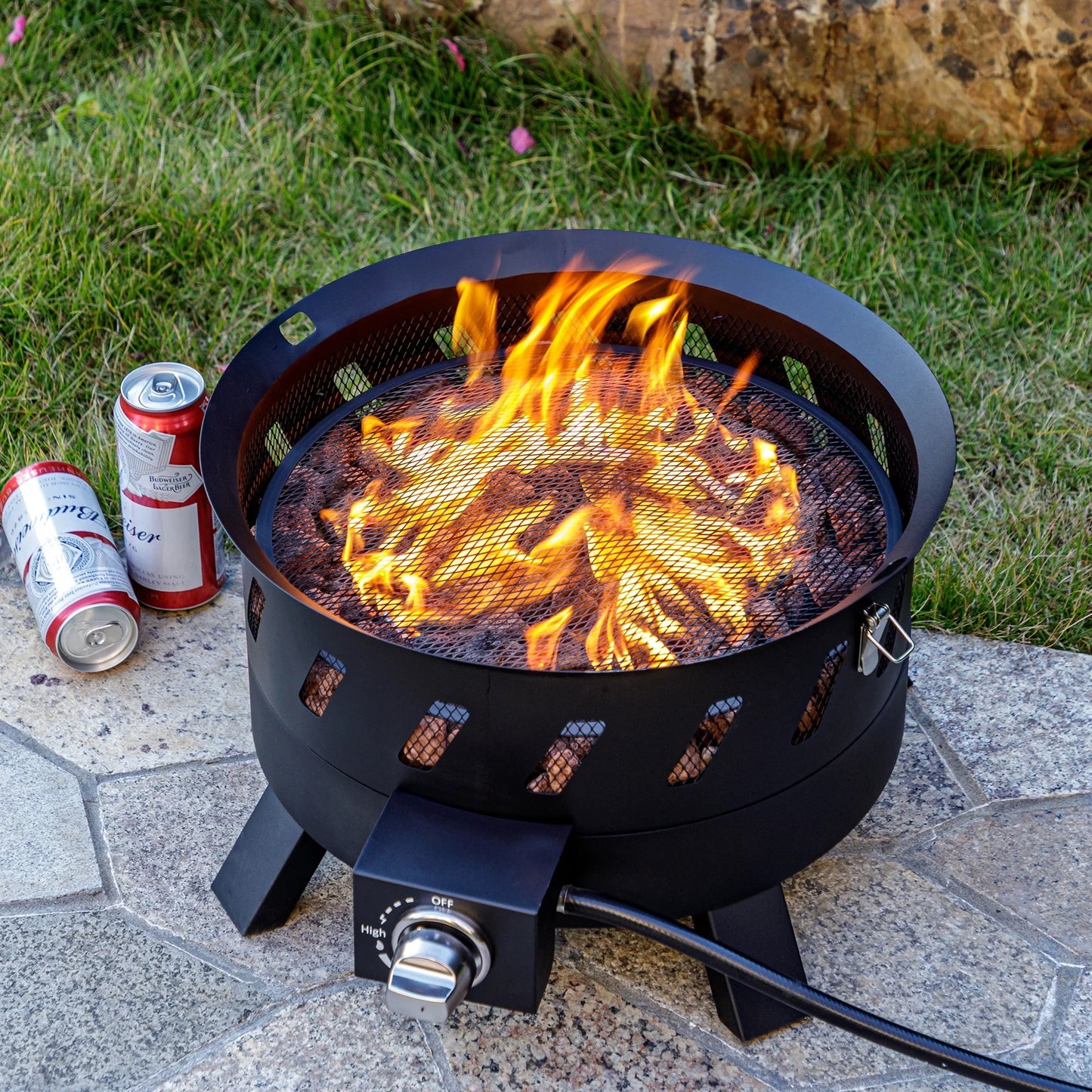 Lava Star Portable Propane Outdoor Fire Pit 17.3 - Inch 50,000 BTU Camping Gas Firepit - LazyComfort