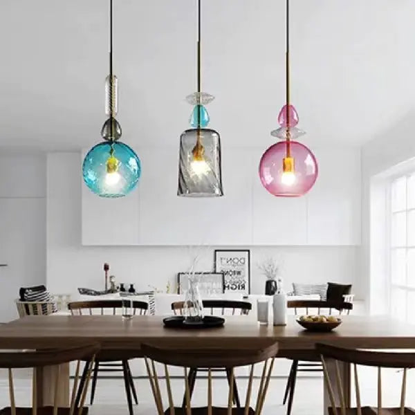 Scandinavian Colorful Glass Pendant Light