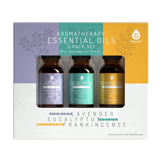 3 Pack Aromatherapy Essential oils (Lavender, Eucalyptus, Frankincense) - LazyComfort