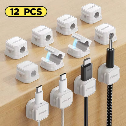 3/6PCS Magnetic Cable Clips Adjustable Cable Cord Organizer under Desk Cable Management Wire Keeper Desktop Cable Holder - LazyComfort