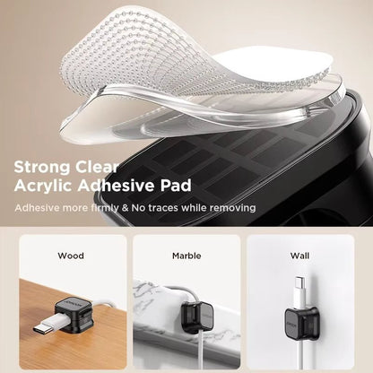 3/6PCS Magnetic Cable Clips Adjustable Cable Cord Organizer under Desk Cable Management Wire Keeper Desktop Cable Holder - LazyComfort