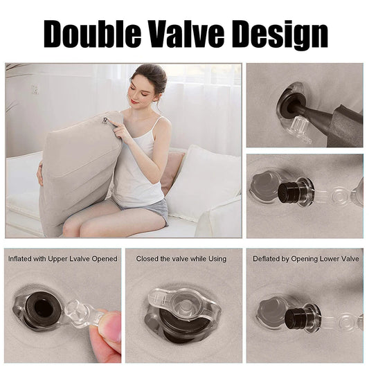 PVC Elevation Leg Pillows Foot Pillow Inflatable Leg Pillow Lightweight Knee Cushion Portable Wedge Pillow