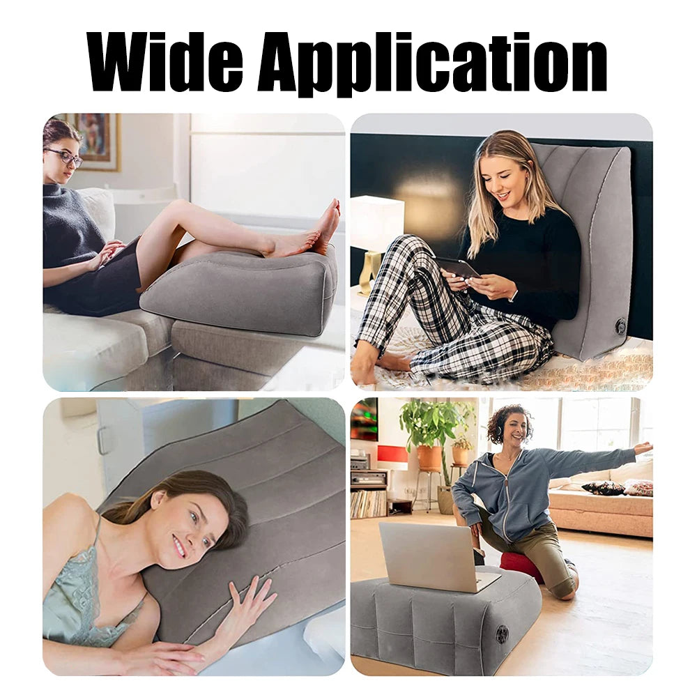 PVC Elevation Leg Pillows Foot Pillow Inflatable Leg Pillow Lightweight Knee Cushion Portable Wedge Pillow