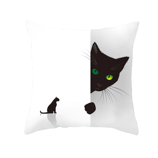 Halloween Pumpkin & Black Cat Office Nap Pillow Cover