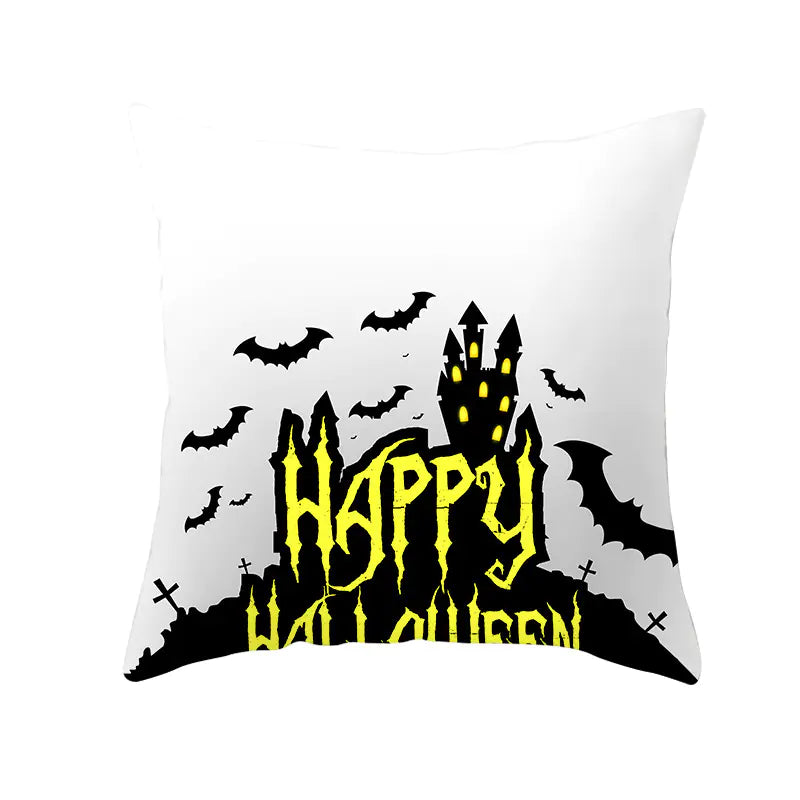 Halloween Pumpkin & Black Cat Office Nap Pillow Cover