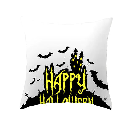 Halloween Pumpkin & Black Cat Office Nap Pillow Cover
