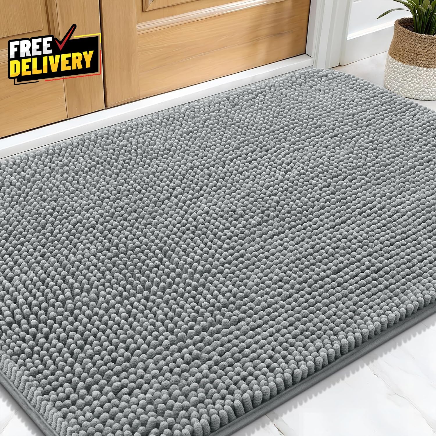 Dog Door Mat for Muddy Paws 30X20 Absorbs Moisture and Dirt Absorbent Non - Slip - LazyComfort