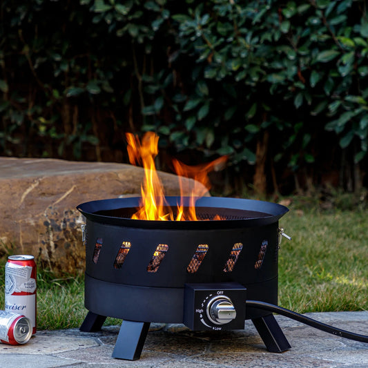 Lava Star Portable Propane Outdoor Fire Pit 17.3 - Inch 50,000 BTU Camping Gas Firepit - LazyComfort