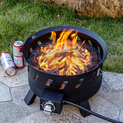 Lava Star Portable Propane Outdoor Fire Pit 17.3 - Inch 50,000 BTU Camping Gas Firepit - LazyComfort