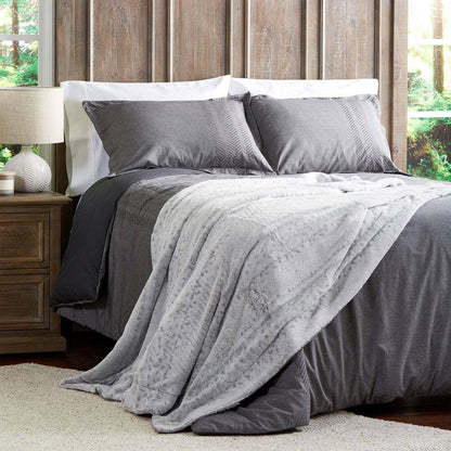 Oversized Faux Fur Cloud Grey Hypoallergenic Throw Blanket - LazyComfort