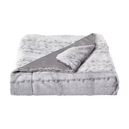 Oversized Faux Fur Cloud Grey Hypoallergenic Throw Blanket - LazyComfort