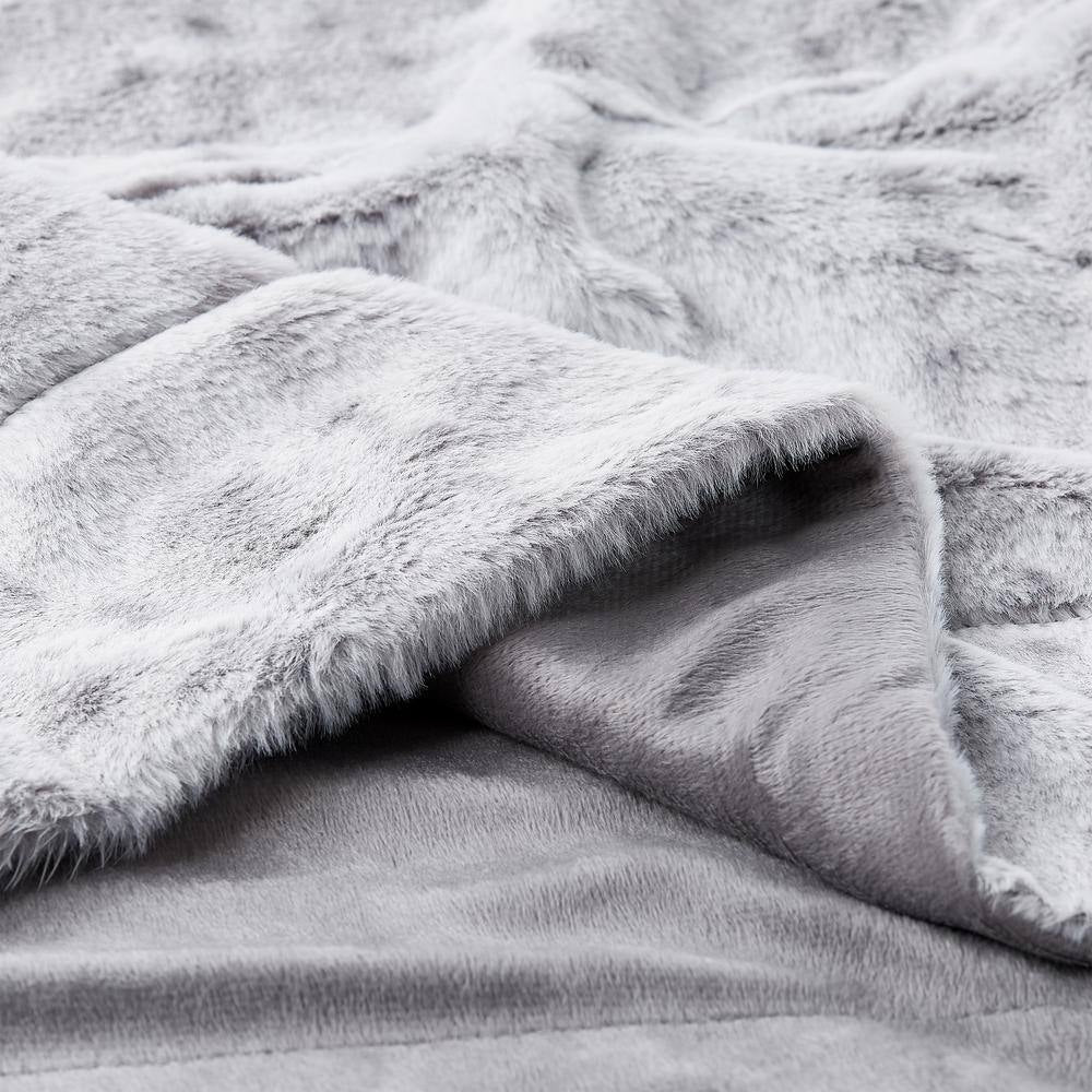 Oversized Faux Fur Cloud Grey Hypoallergenic Throw Blanket - LazyComfort