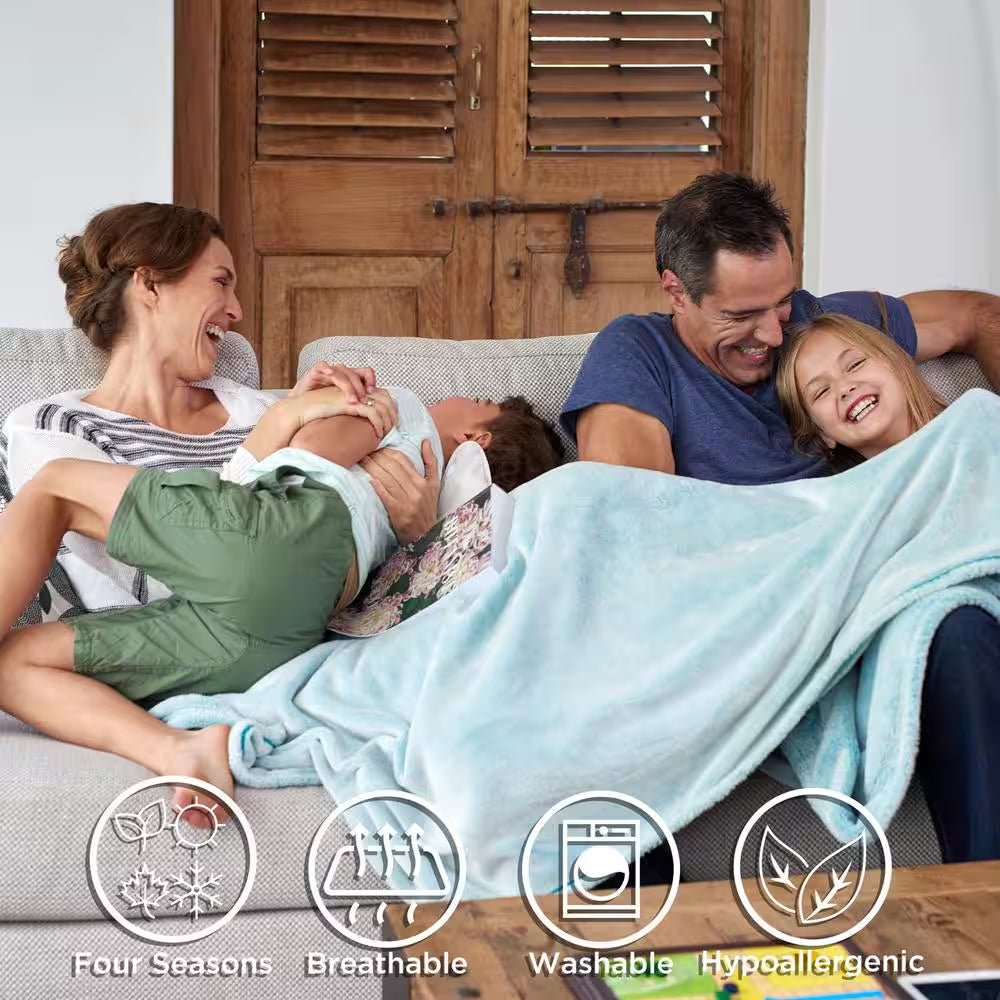 Oversized Faux Fur Cloud Grey Hypoallergenic Throw Blanket - LazyComfort