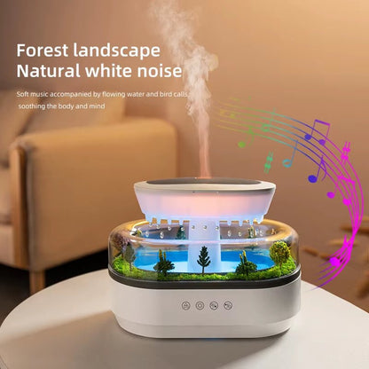 Rain Cloud Aroma Diffuser Air Humidifier Water Drip Micro Landscape Ultrasonic Essential Oils Diffuser with 7 Night Light - LazyComfort