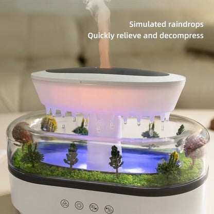 Rain Cloud Aroma Diffuser Air Humidifier Water Drip Micro Landscape Ultrasonic Essential Oils Diffuser with 7 Night Light - LazyComfort